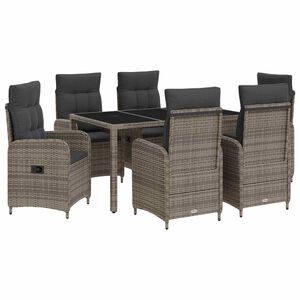 vidaXL Ensemble de repas ext&eacute;rieur 7 pc Gris clair et gris fonc&eacute;