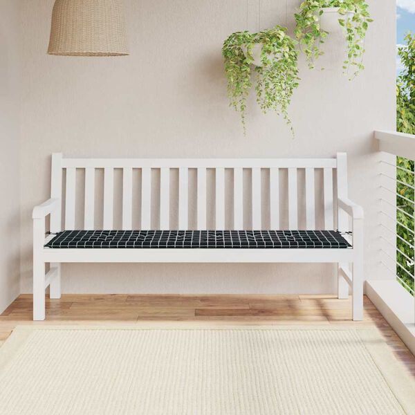 vidaXL Coussin de banc de jardin Noir 180 x 50 x 4 cm Tissu Oxford