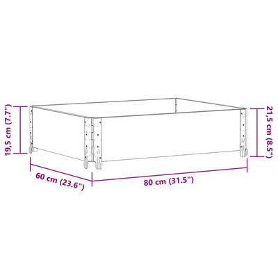 vidaXL Jardinière noir 80x60 cm bois massif de pin