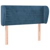 vidaXL T&ecirc;te de lit avec oreilles Bleu fonc&eacute; 103x23x78/88 cm Velours