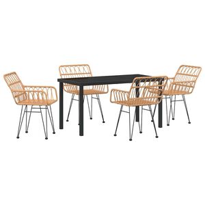 vidaXL Ensemble de salle &agrave; manger pour jardin 5 pcs Marron