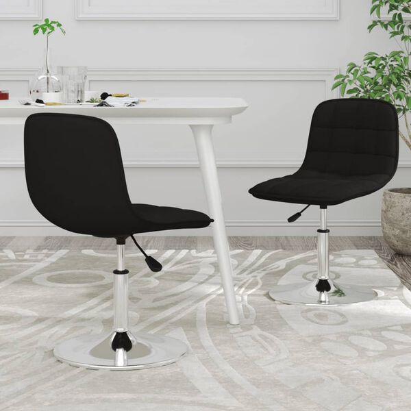 vidaXL Chaises pivotantes &agrave; manger lot de 2 noir tissu