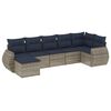 vidaXL Ensemble de canap&eacute; de jardin 7 pcs avec coussins gris r&eacute;sine tress&eacute;e