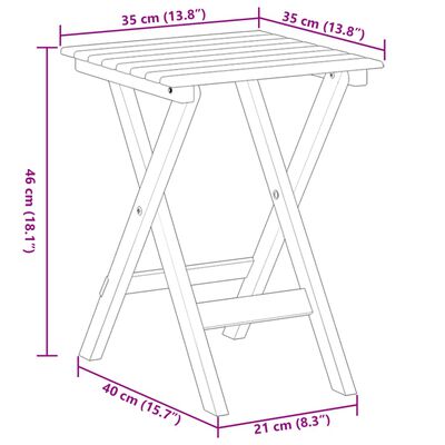 vidaXL Chaises à bascule lot de 2 table pliable marron massif peuplier