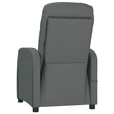 vidaXL Fauteuil de massage Gris foncé Tissu