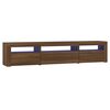 vidaXL Meuble TV avec lumi&egrave;res LED Ch&ecirc;ne marron 195x35x40 cm