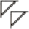 vidaXL Supports d'&eacute;tag&egrave;re murale 2 pc Marron ancien 10,5 x 10,5 x 3 cm
