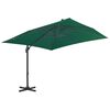 vidaXL Parasol de jardin en porte-&agrave;-faux et poteau en aluminium vert