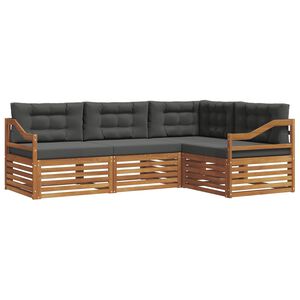 vidaXL Ensemble de canap&eacute;s d'ext&eacute;rieur 4 pc Naturel et Anthracite