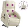vidaXL Fauteuil inclinable de massage Crème Similicuir