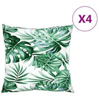 vidaXL Coussins décoratifs 4 pcs motif de feuilles 50x50 cm tissu