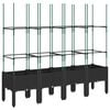 vidaXL Jardini&egrave;re avec treillis noir 160x40x142,5 cm PP