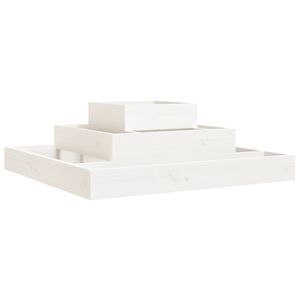 vidaXL Jardini&egrave;re Blanc 80x80x27 cm Bois massif de pin