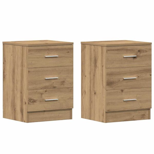 vidaXL Tables de chevet 2 pcs ch&ecirc;ne artisanal 38x35x55 cm