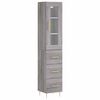 vidaXL Buffet haut Sonoma gris 34,5x34x180 cm Bois d'ing&eacute;nierie