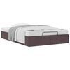vidaXL Cadre de lit ottoman sans matelas marron fonc&eacute; 120x190 cm tissu