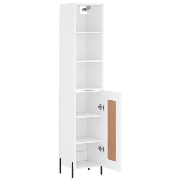 vidaXL Buffet haut Blanc 34,5x34x180 cm Bois d'ing&eacute;nierie