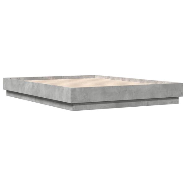 vidaXL Cadre de lit sans matelas gris b&eacute;ton 135x190 cm