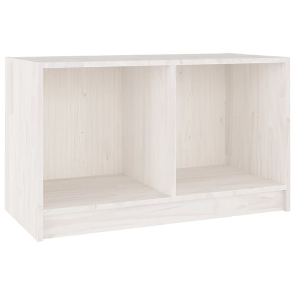 vidaXL Meuble TV Blanc 70x33x42 cm Bois de pin massif