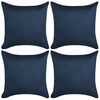 vidaXL Housse de coussin 4 pcs 80x80cm Polyester Faux Daim Bleu marin