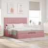 vidaXL Cadre de lit ottoman avec matelas rose 200x200 cm velours