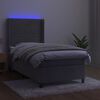 vidaXL Sommier &agrave; lattes de lit matelas LED Gris clair 90x200cm Velours
