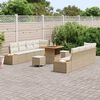 vidaXL Ensemble de canap&eacute; de jardin 11 pcs Beige Poly rotin