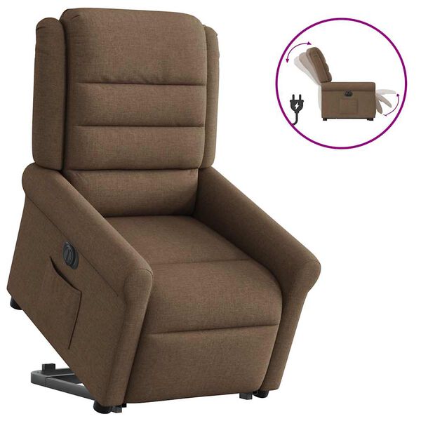 vidaXL Fauteuil inclinable &eacute;lectrique marron tissu