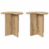 vidaXL Table d'appoint 2 pi&egrave;ces Ch&ecirc;ne artisanal &Oslash; 39 x 38 cm