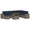 vidaXL Ensemble de canap&eacute; de jardin 9 pcs avec coussins gris r&eacute;sine tress&eacute;e