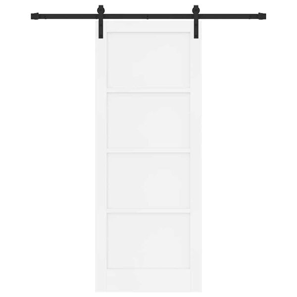 vidaXL Porte coulissante Blanc et Noir 83 x 211 cm Pin massif
