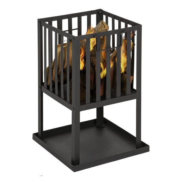 Practo Garden Foyer avec plaque &agrave; cendres noir