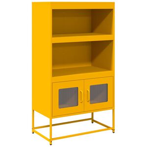 vidaXL Buffet haut jaune moutarde 68x39x123 cm acier
