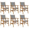 vidaXL Chaises de jardin 6 pcs en bois d'acacia massif