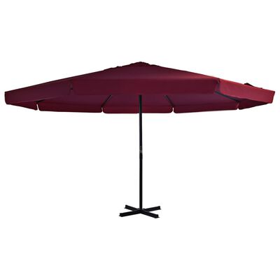 vidaXL Parasol d'extérieur avec mât en aluminium 500 cm rouge bordeaux