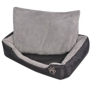 vidaXL Lit pour chiens avec coussin rembourr&eacute; Taille S Noir