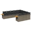 vidaXL Salon de jardin avec coussins 10 pcs gris r&eacute;sine tress&eacute;e