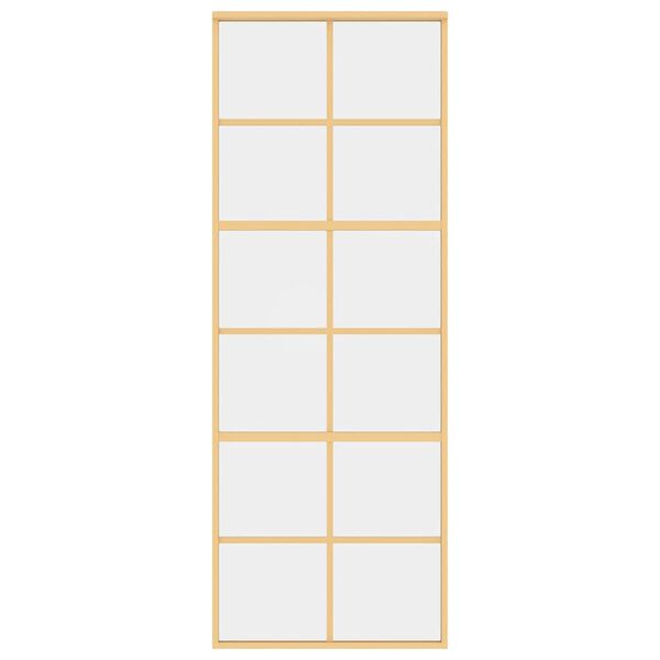 vidaXL Porte coulissante doré 76x205 cm verre ESG clair et aluminium