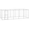 vidaXL Chenil ext&eacute;rieur Acier galvanis&eacute; 12,1 m&sup2;