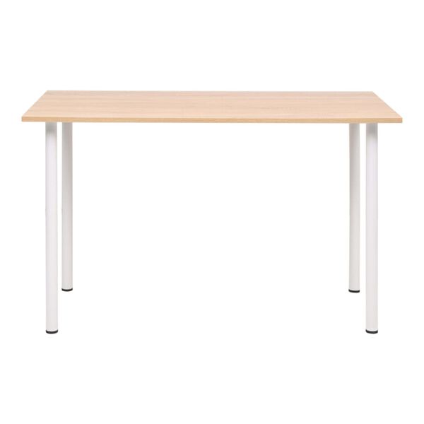vidaXL Table à manger 120x60x73 cm Chêne et blanc