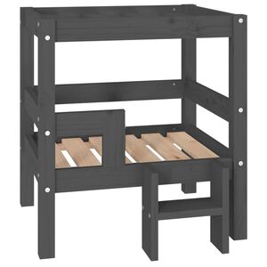 vidaXL Lit pour chien Gris 55,5x53,5x60 cm Bois de pin solide