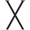 vidaXL Pieds de table à manger en forme de X, 2 pièces, noir, 57 x (72-73) cm, acier