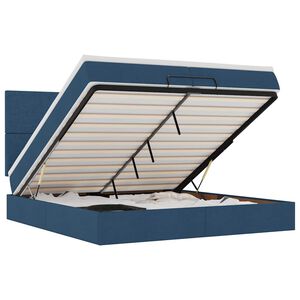 VidaXL Cadre de lit ottoman avec matelas bleu 200x200cm tissu