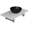 vidaXL Meuble de salle de bain en deux pi&egrave;ces C&eacute;ramique Blanc