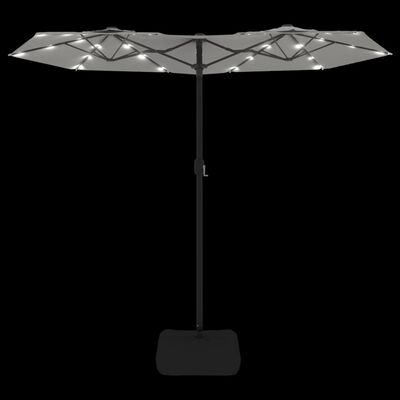 vidaXL Parasol de jardin à double tête avec LED blanc sable 316x240 cm