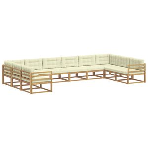 vidaXL Ensemble de canap&eacute;s d'ext&eacute;rieur 10 pcs Blanc et cr&egrave;me