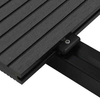 vidaXL Panneaux de terrasse solides et accessoires WPC 16m² 2,2 m Noir