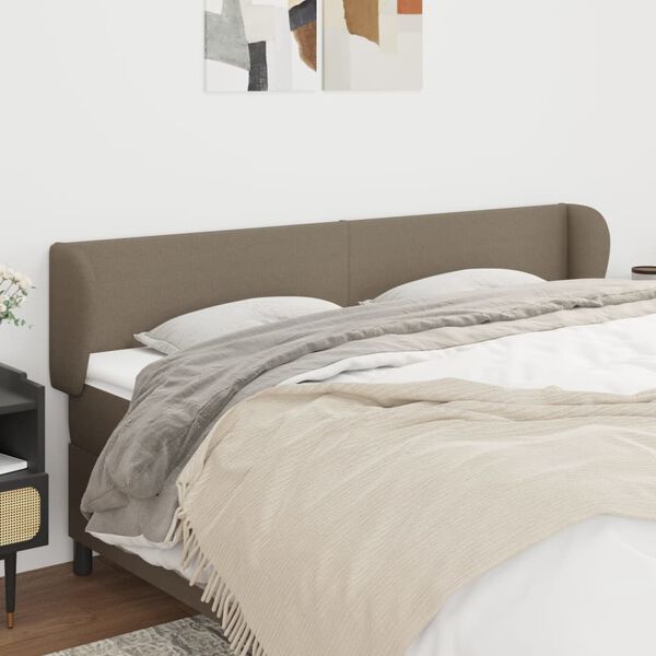 vidaXL T&ecirc;te de lit avec oreilles Taupe 183x23x78/88 cm Tissu