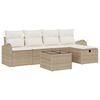 vidaXL Ensemble de canap&eacute; de jardin 6 pc Beige polyrotin