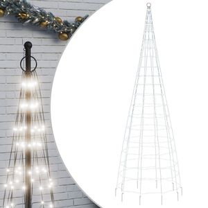 vidaXL Sapin de No&euml;l &agrave; LED sur m&acirc;t de drapeau 550 LED blanc 300 cm